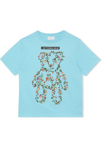 Burberry Kids T-shirt a fiori - Blu