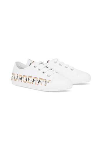Burberry Kids Sneakers con iconico motivo a righe - Bianco