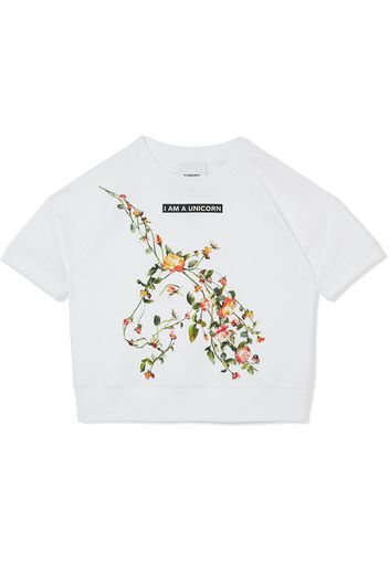 Burberry Kids T-shirt Montage a fiori - Bianco