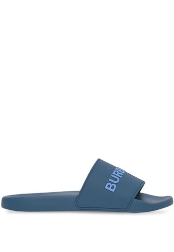 Burberry logo-print slip-on slides - Blu