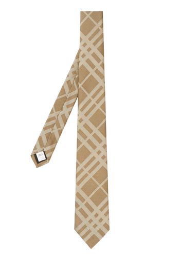 Burberry jacquard-check silk tie - Marrone