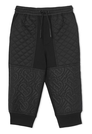 Burberry Kids Pantaloni sportivi con stampa - Nero