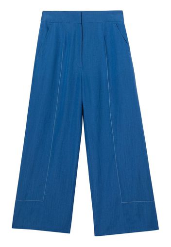 Burberry topstitched wide-leg trousers - Blu