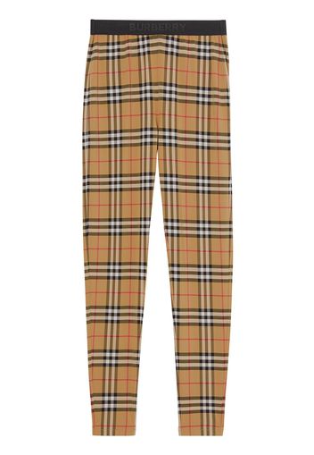 Burberry Leggings con logo Vintage Check - Marrone