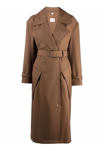 Burberry pocket-detail belted trench coat - Marrone