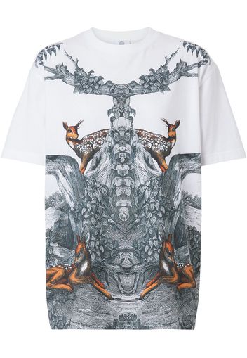 Burberry deer sketch-print T-shirt - Bianco