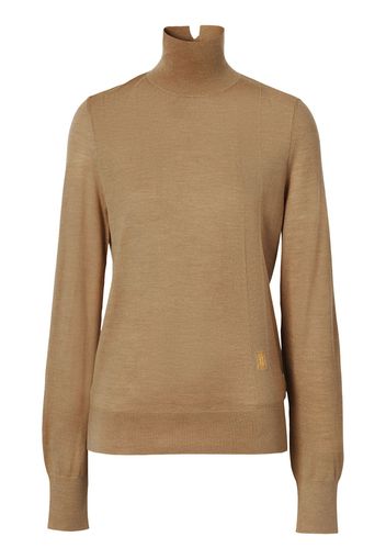 Burberry embroidered-monogram jumper - Marrone