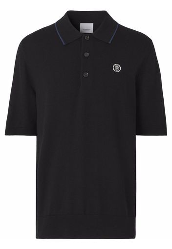 Burberry Monogram motif wool-silk-cashmere polo shirt - Nero