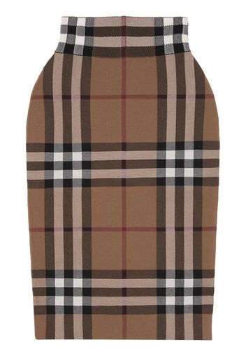 Burberry Vintage Check jacquard midi skirt - Marrone