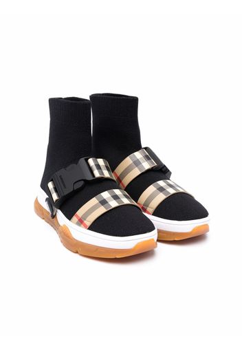 Burberry Kids stretch-knit sock sneakers - Nero