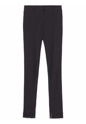 Burberry Fringed Stretch Crepe Jersey Leggings - Nero