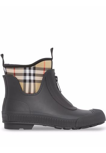 Burberry check-panel rain boots - Nero