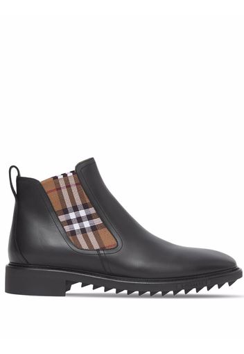 Burberry check-panel ankle boots - Nero