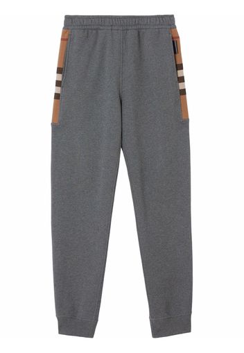 Burberry check-panel track pants - Grigio