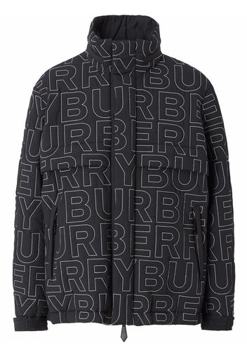 Burberry embroidered logo packaway jacket - Nero