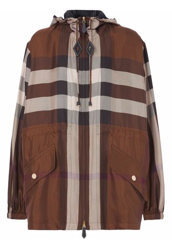 Burberry check-pattern zip-fastening jacket - Marrone