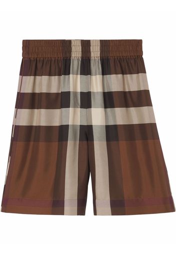 Burberry high-waisted checked shorts - Marrone