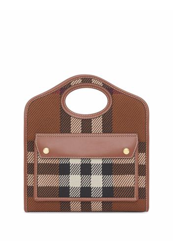 Burberry mini knitted check Pocket bag - Marrone