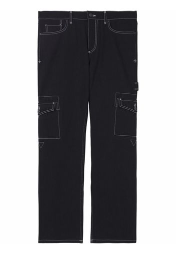 Burberry Jeans dritti con cuciture a contrasto - Nero