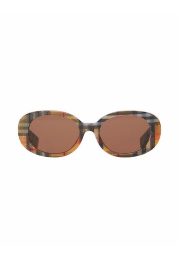 Burberry Kids Vintage-Check oval-frame sunglasses - Marrone