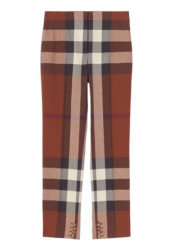 Burberry checked tailored trousers - Marrone