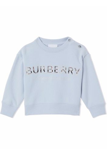 Burberry Kids embroidered logo relaxed sweatshirt - Blu