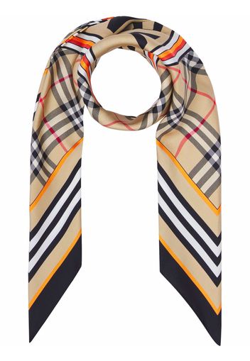 Burberry Montage Print Silk Square Scarf - Toni neutri