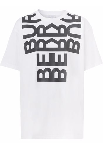 Burberry logo-print oversized T-shirt - Bianco