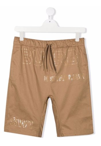 Burberry Kids Shorts Horseferry con stampa - Toni neutri