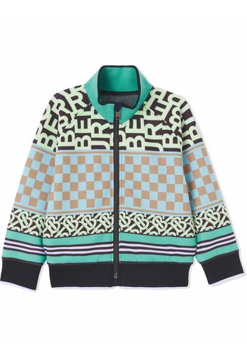 Burberry Kids panelled logo jacket - Blu