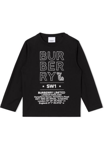 Burberry Kids Horseferry print long-sleeve T-shirt - Nero