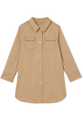 Burberry Kids logo graphic twill shirtdress - Toni neutri