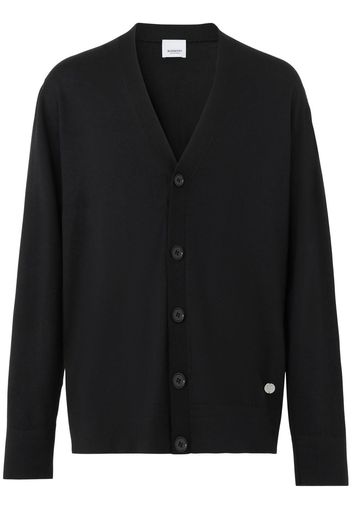 Burberry monogram motif V-neck cardigan - Nero