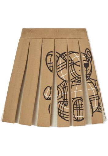 Burberry Kids Thomas Bear box-pleat miniskirt - Toni neutri