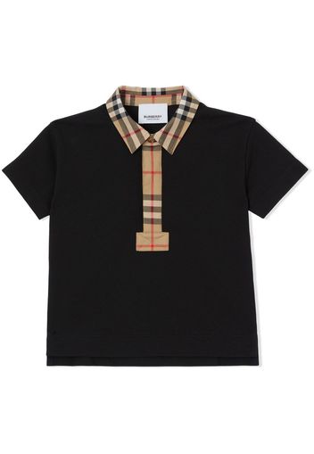 Burberry Kids Vintage Check piqué polo shirt - Nero