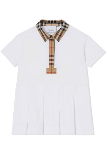 Burberry Kids vintage check polo shirt dress - Bianco