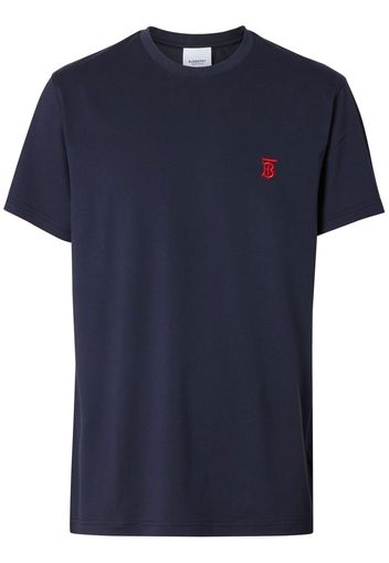 Burberry TB-embroidered cotton T-shirt - Blu