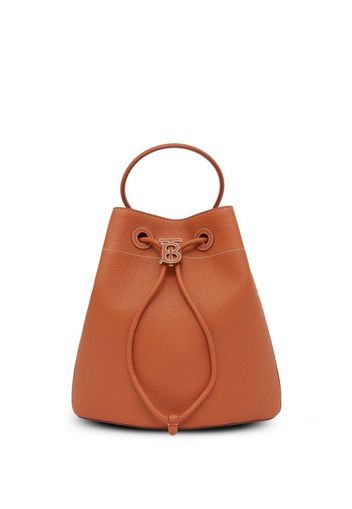 BURBERRY TB grainy bucket bag - Marrone