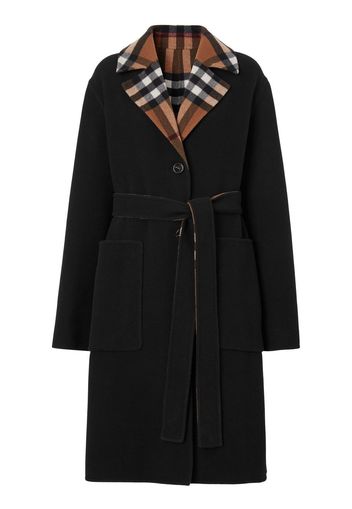 Burberry check-pattern reversible wool coat - Marrone