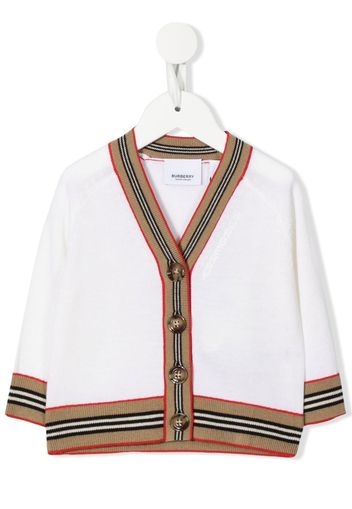 Burberry Kids Cardigan con iconico motivo a righe - Bianco