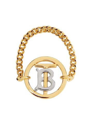 Burberry logo-plaque chain-link ring - Oro