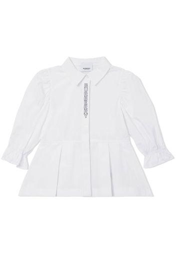 Burberry Kids logo-print peplum shirtdress - Bianco