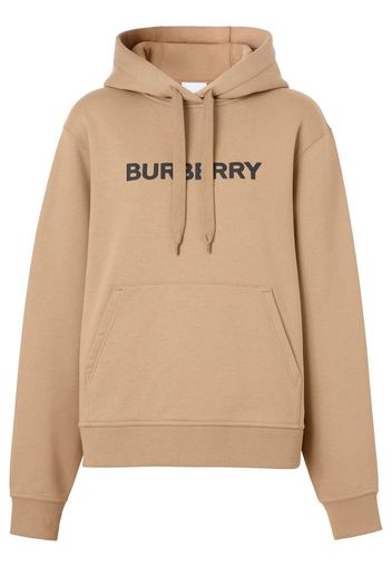 Burberry logo print drawstring hoodie - Toni neutri