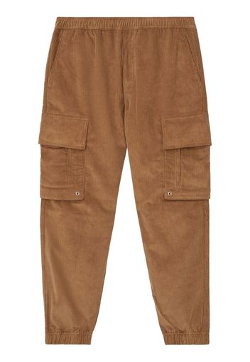 Burberry logo-plaque corduroy cargo trousers - Marrone