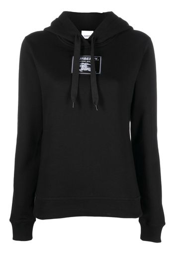 Burberry logo-patch pullover hoodie - Nero