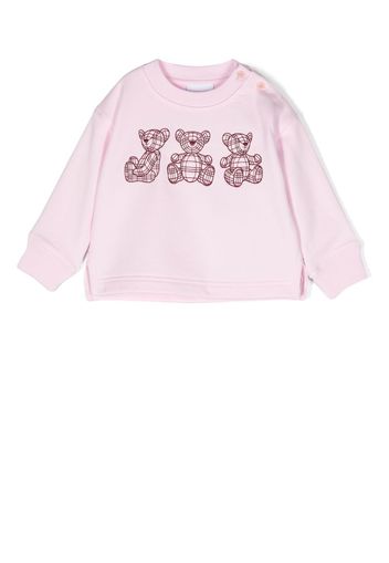 Burberry Kids Thomas Bear-embroidered cotton sweatshirt - Rosa