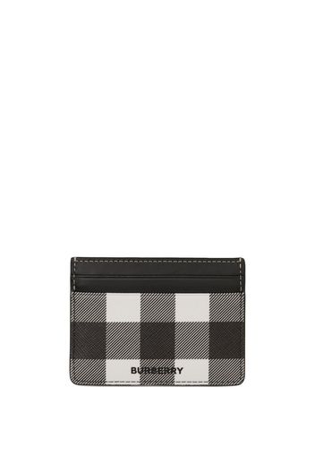 Burberry Exaggerated-Check leather card case - Nero