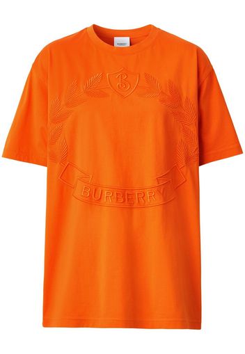 Burberry logo-embroidered cotton T-shirt - Arancione