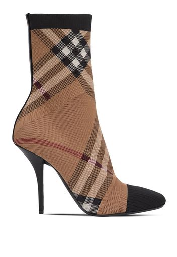 Burberry Vintage Check sock boots - Marrone