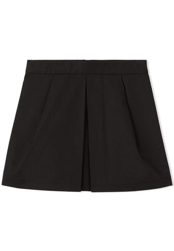 Burberry Kids logo-embroidered cotton twill skirt - Nero